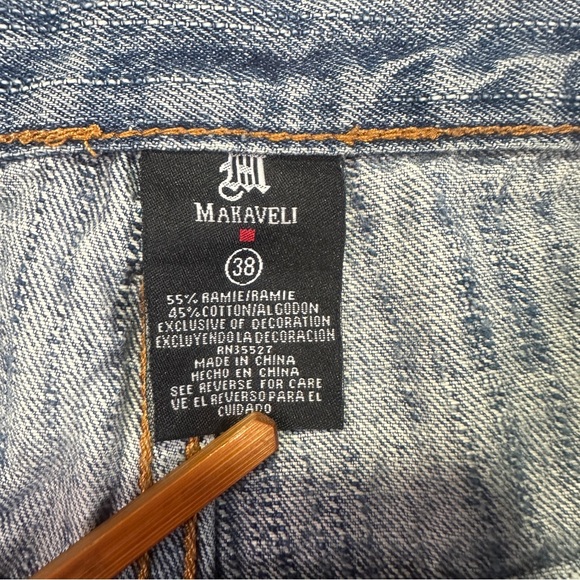 VIntage Makaveli Jeans Men’s 2pac Blue Denim Jean Shorts Size 38 - Picture 3 of 16